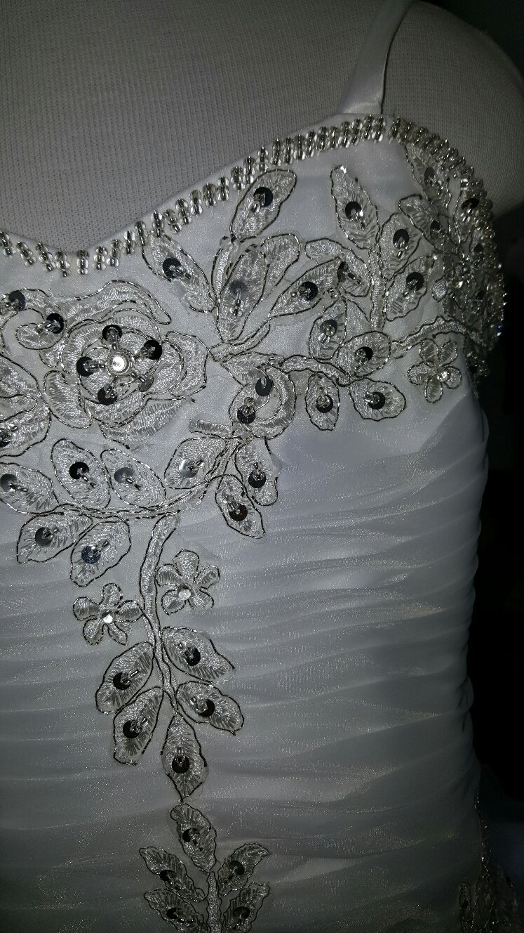 ivory and crystal flower girl dress